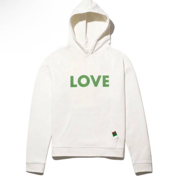 KULE Tops - Kule Hoodie Sweatshirt White Green Love Size Small